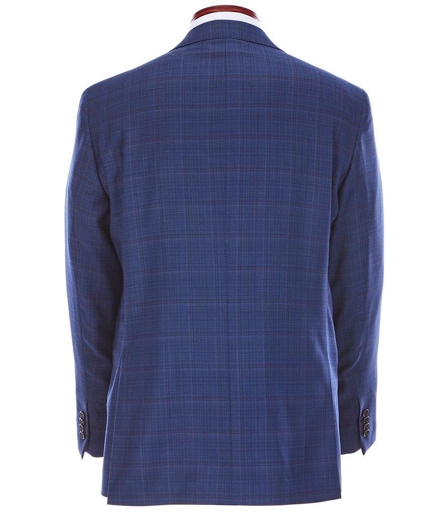 Cremieux Modern Fit Blue Plaid Flat Front Wool Suit