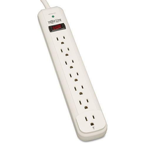 Tripplite TLP712 Surge Suppressor, 7 Outlets, 12 ft Cord, 1080 Joules, White