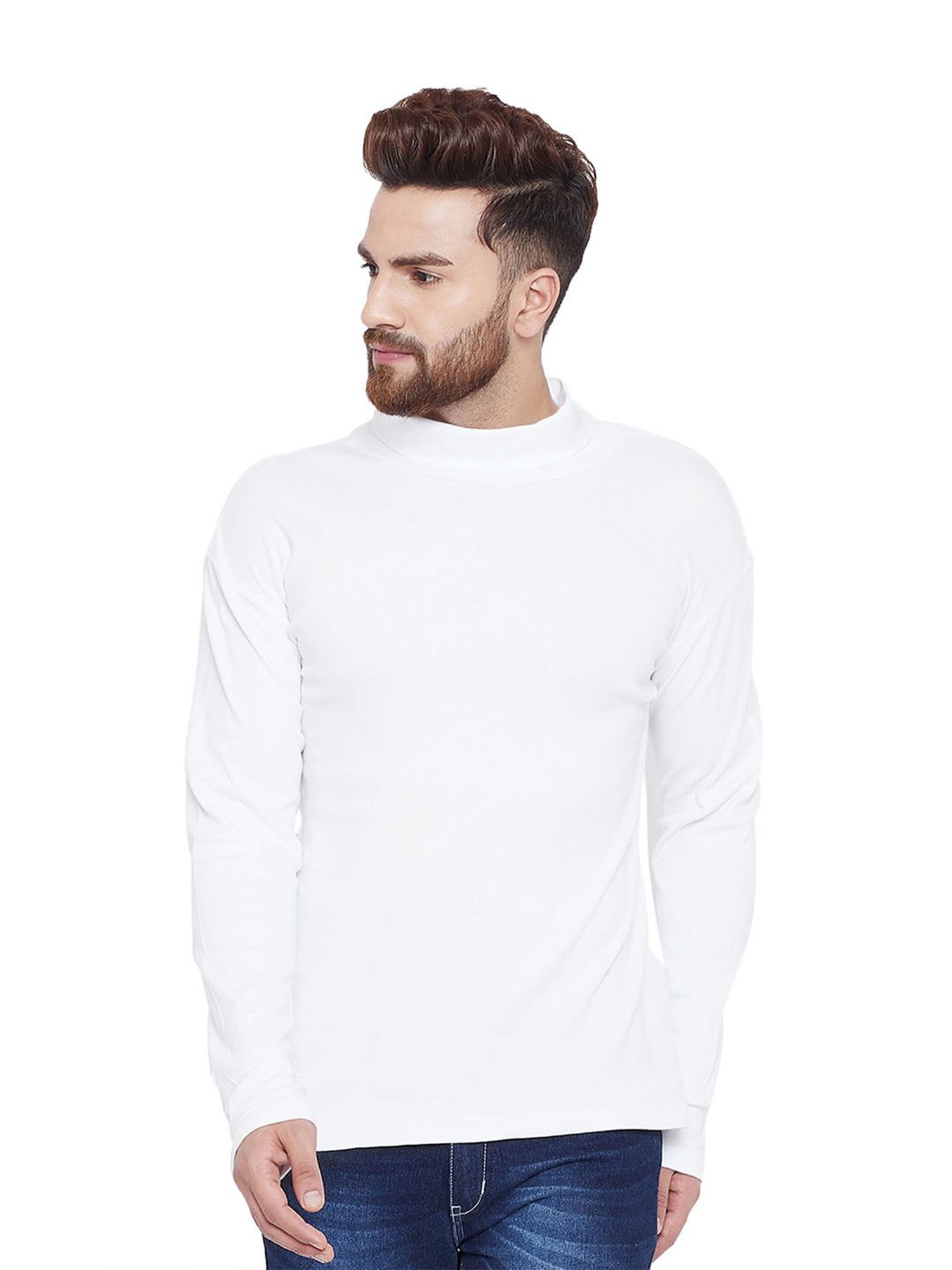 Hypernation White High Neck T-Shirt