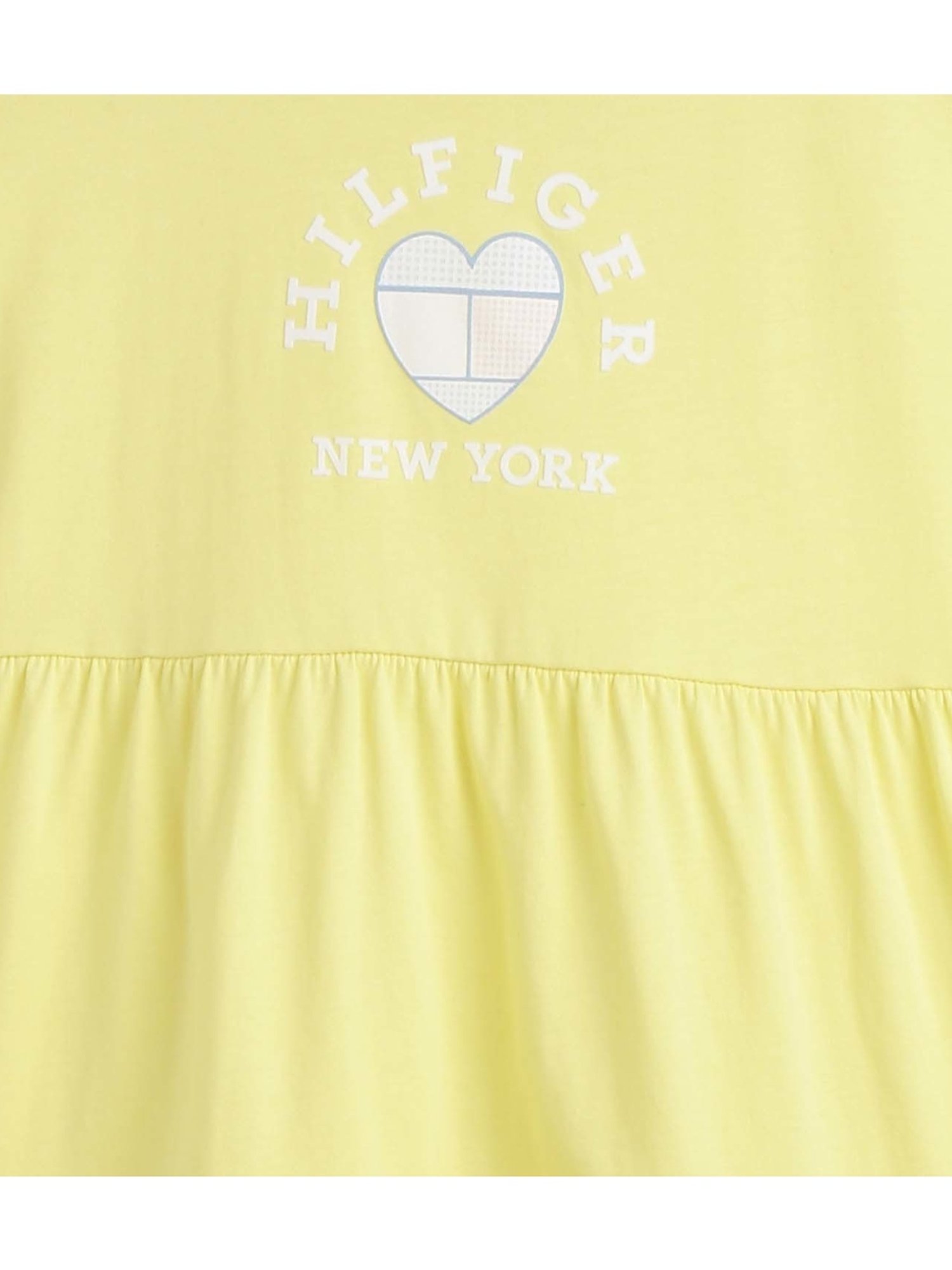 Tommy Hilfiger Kids Yellow Tulip Printed Regular Fit Dress