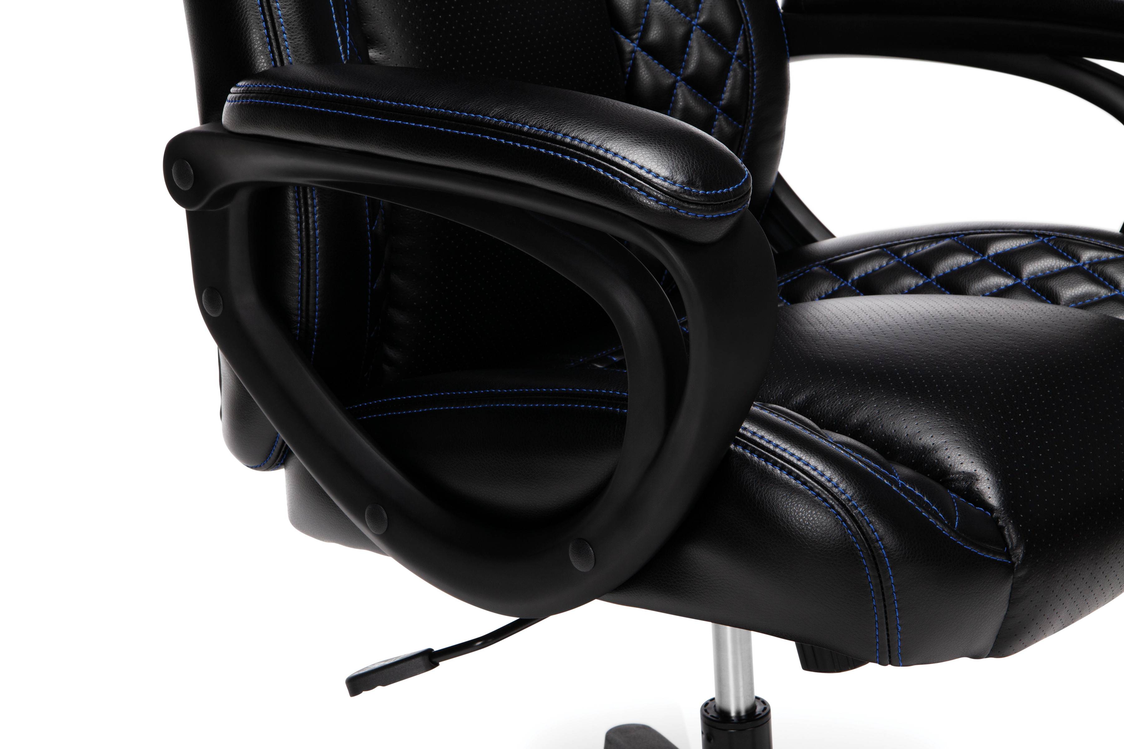 OFM Essentials Collection Racing Style SofThread Leather High Back Office Chair, in Blue (ESS-6060-BLU)