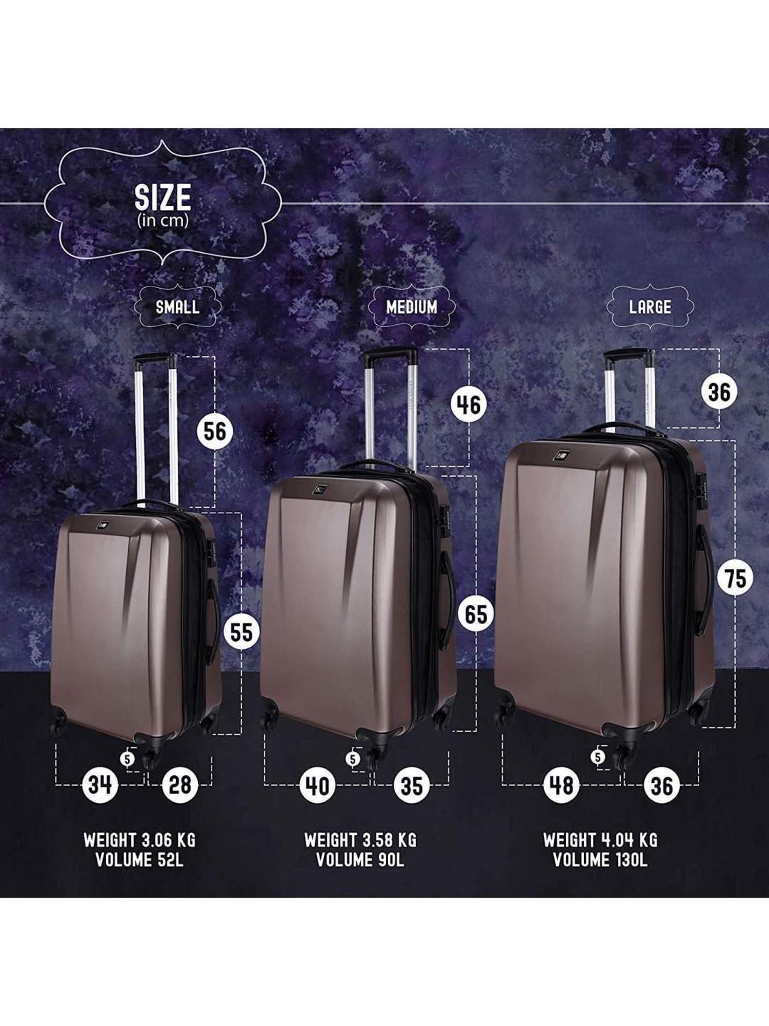 Perquisite Y2K Luxe Range Black Hard 20" Cabin Luggage