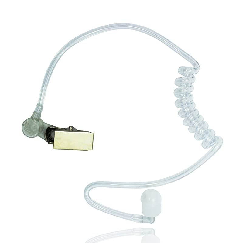 10Pcs M1PE1010 PTT Clear Acoustic Coil Tube Earpiece 1Pin 2.5mm Plug FBI Style Earphone with Push to Talk and Mic for Motorola Cobra Walkie Talkie Two Way Radios T6200C T5800 MH230R MT350R etc