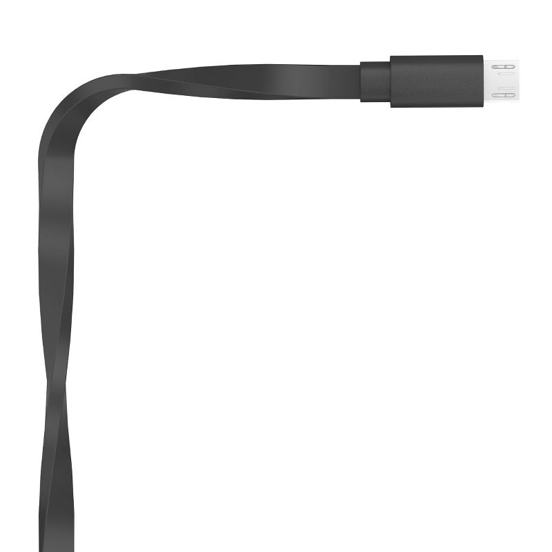Just Wireless 6ft Flat TPU Micro USB to USB-A Cable - Black