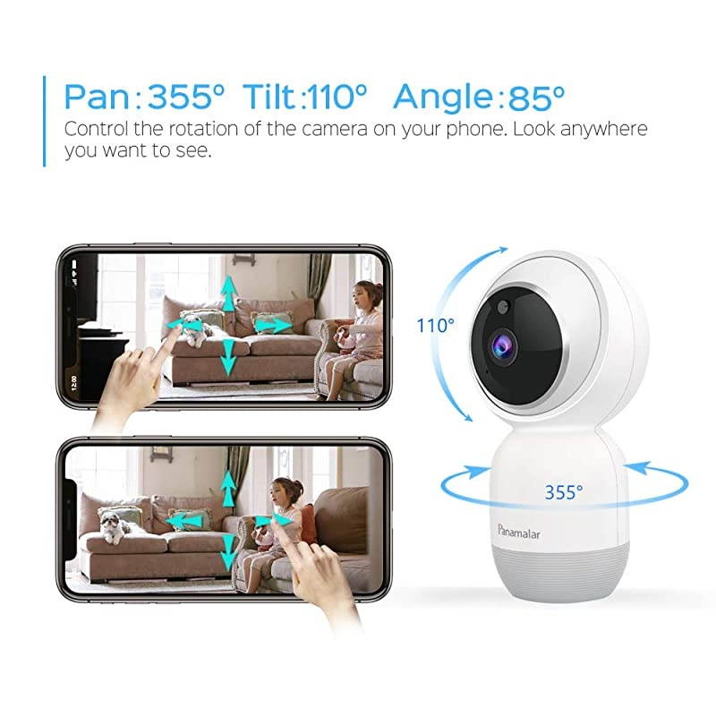 Baby Monitor, 1080P WiFi Indoor Security Camera with 2-Way Audio, Night Vision, Motion Detection for Baby/Elder/Pet, Compatible with Alexa, Compatible with iOS/Android Phone