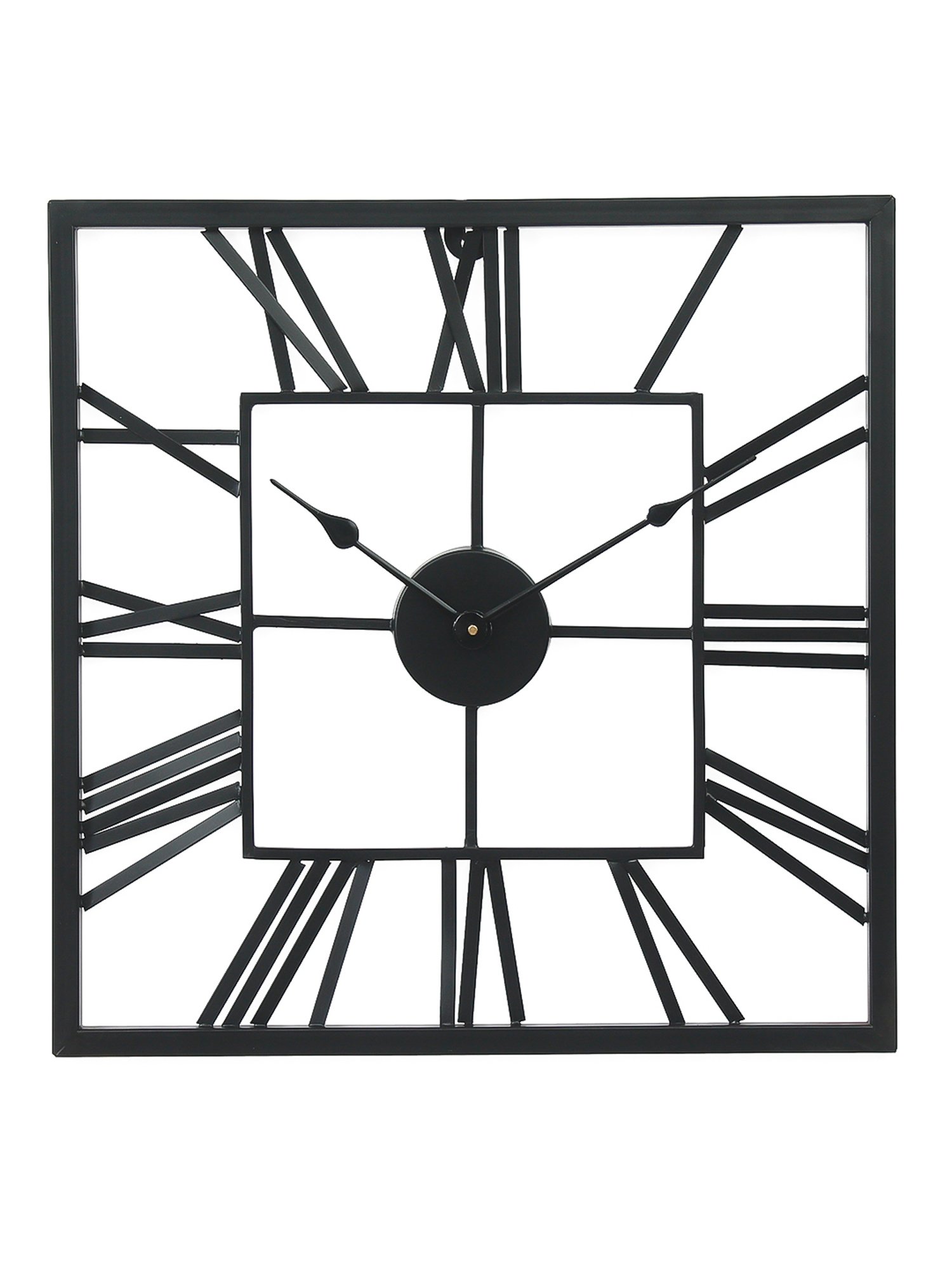 CHRONIKLE Classic Square Black Iron Wall Clock