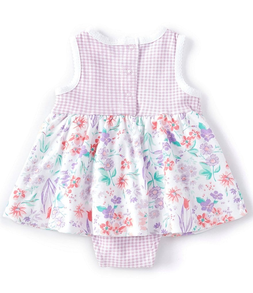 Baby Starters Baby Girls 3-12 Months Gingham/Wildflower Bodysuit Dress