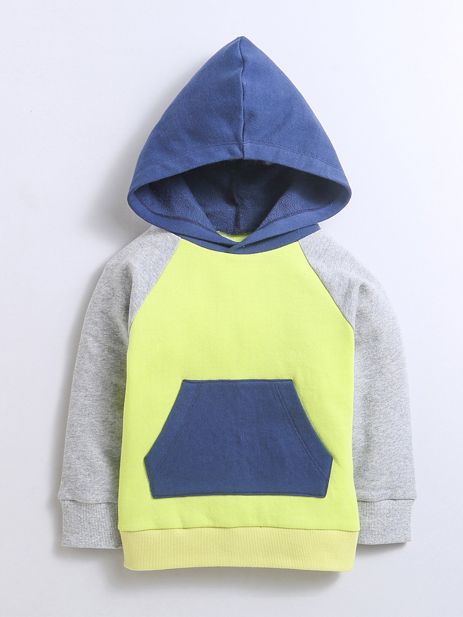 Nino Bambino Kids Neon Yellow Solid Full Sleeves Sweatshirt