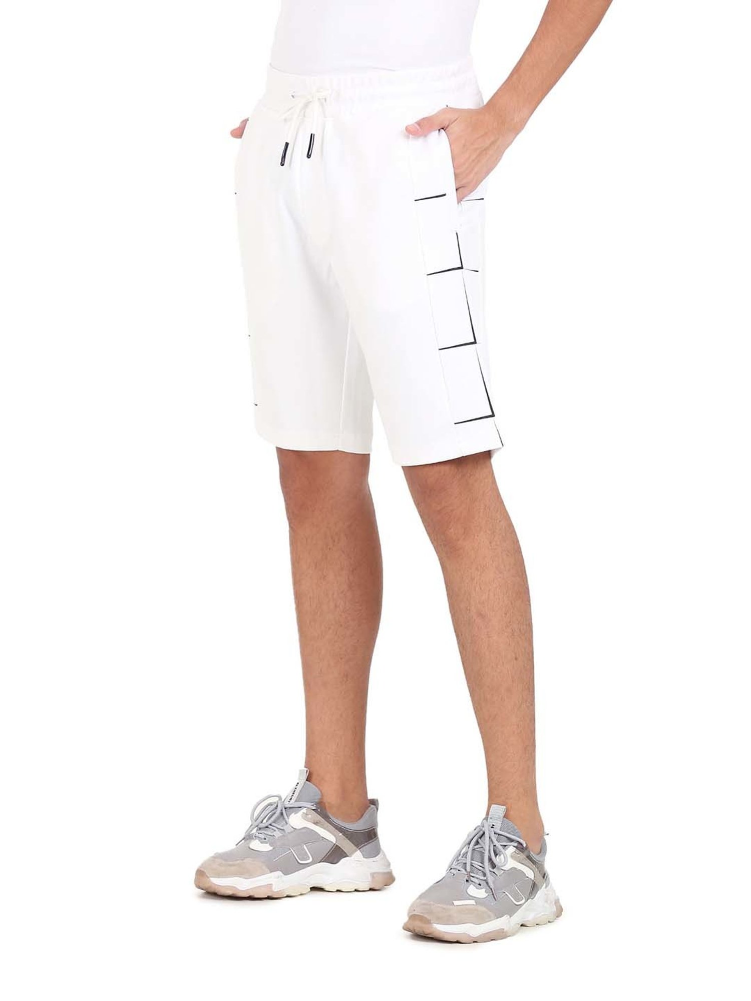 Arrow New York White Regular Fit Shorts