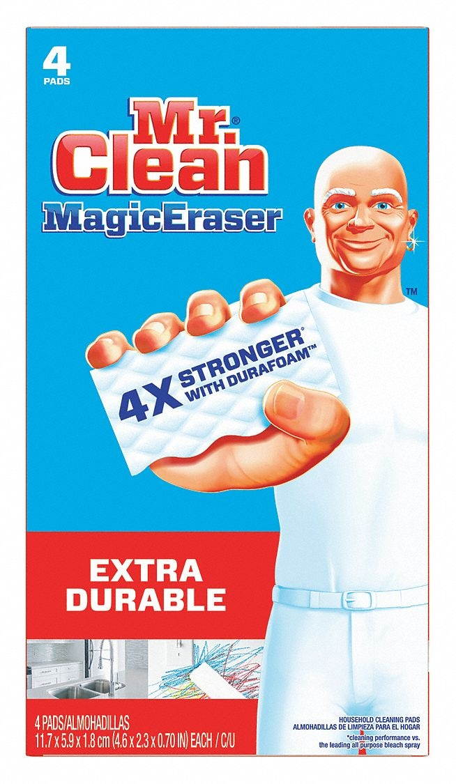 Mr. Clean Magic Eraser Extra Power 4 3/5" x 2 2/5" 4/Box 82038