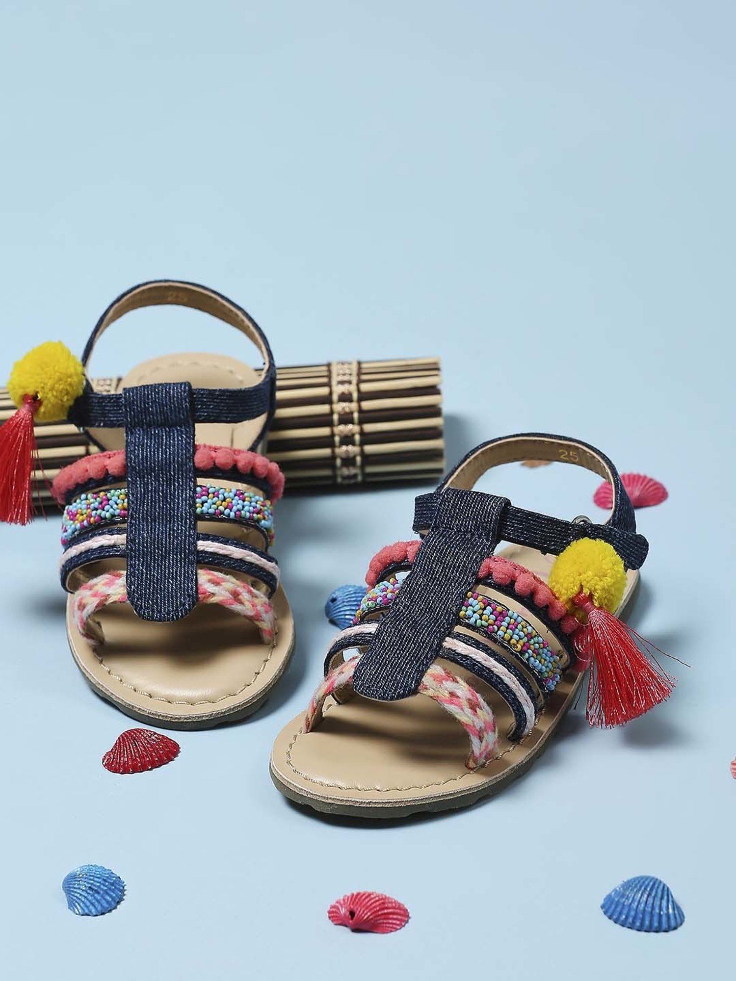 Aria Nica Kids Lola Navy & Beige Casual Sandals