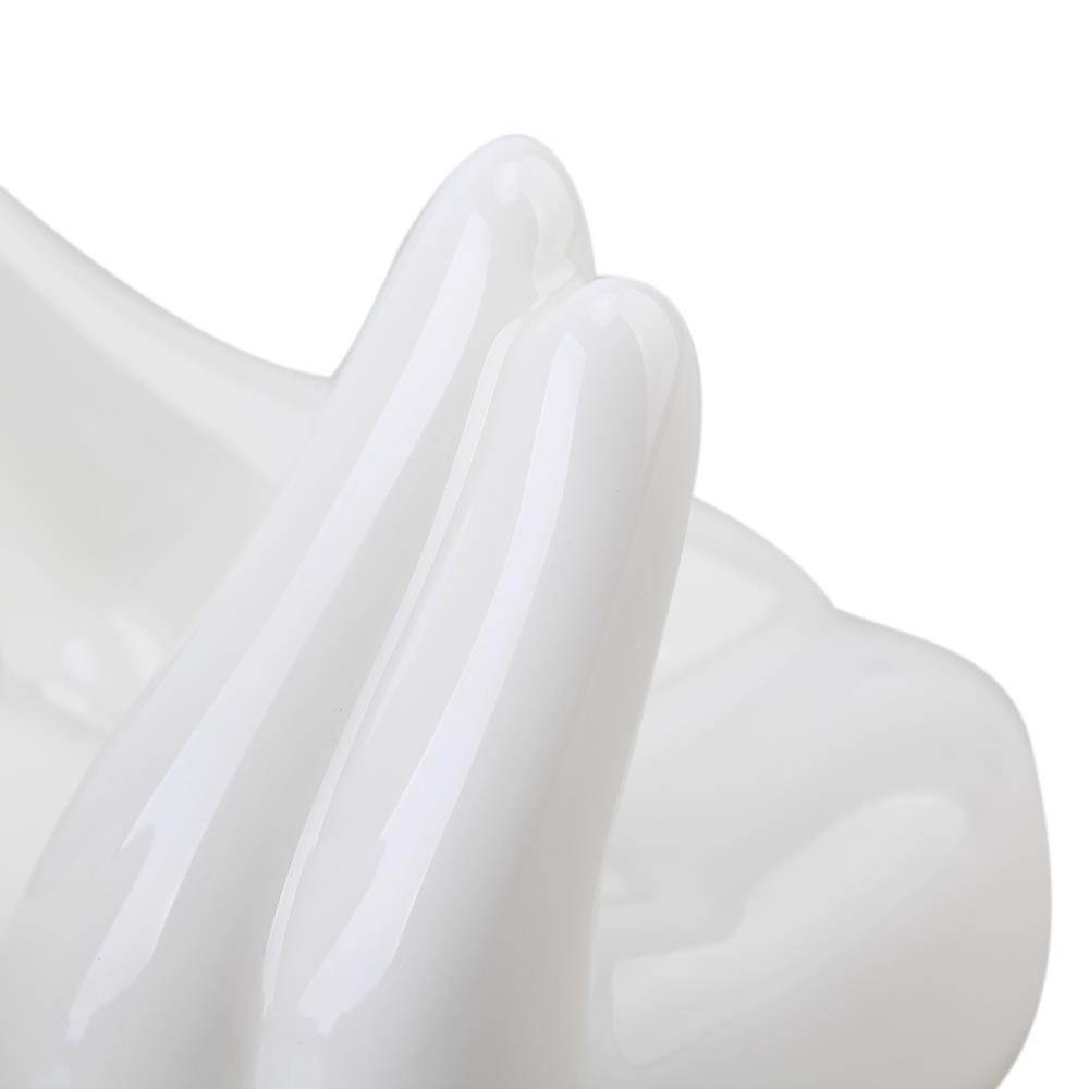 BQLZR White Ocarina Display Accessory Ceramic Hand Stand  For Music Lovers