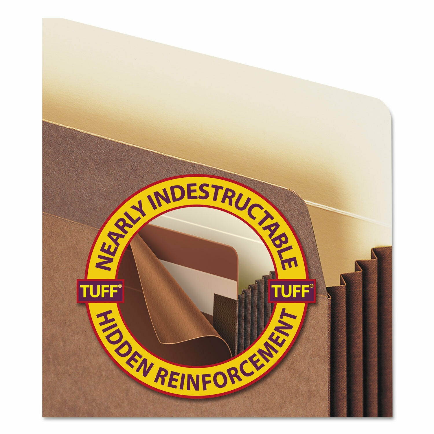 Smead 3 1/2" Exp Pocket w/Tyvek Straight Legal Manila/Redrope 10/Box 74380