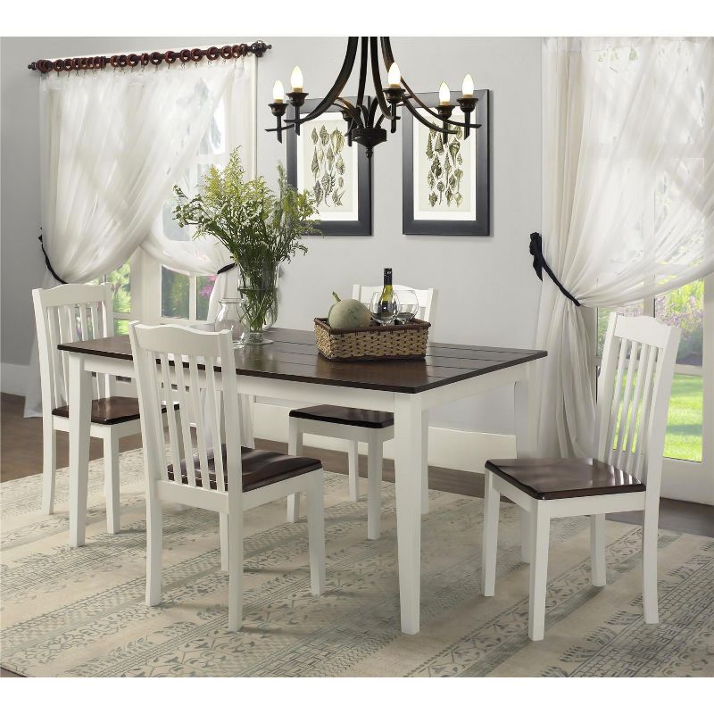 Set of 2 Shiloh Dining Chairs Dark Walnut-White - Dorel Living