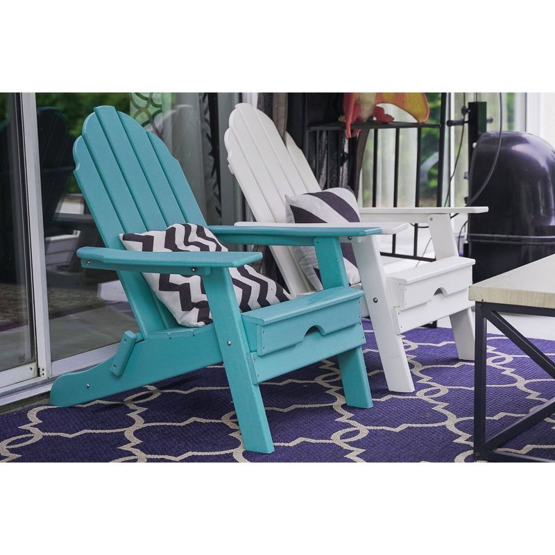 37.8" Foldable Weather Resistant  Outdoor Adirondack Chair - Blue - XBrand