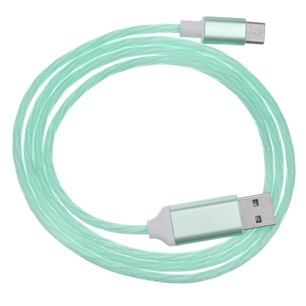 LED Type-C/Micro USB Data Cable Streamer Charging Cable Connector Fast Charging Cord for Apple Smartphone iProduct Device-Colorful/Android