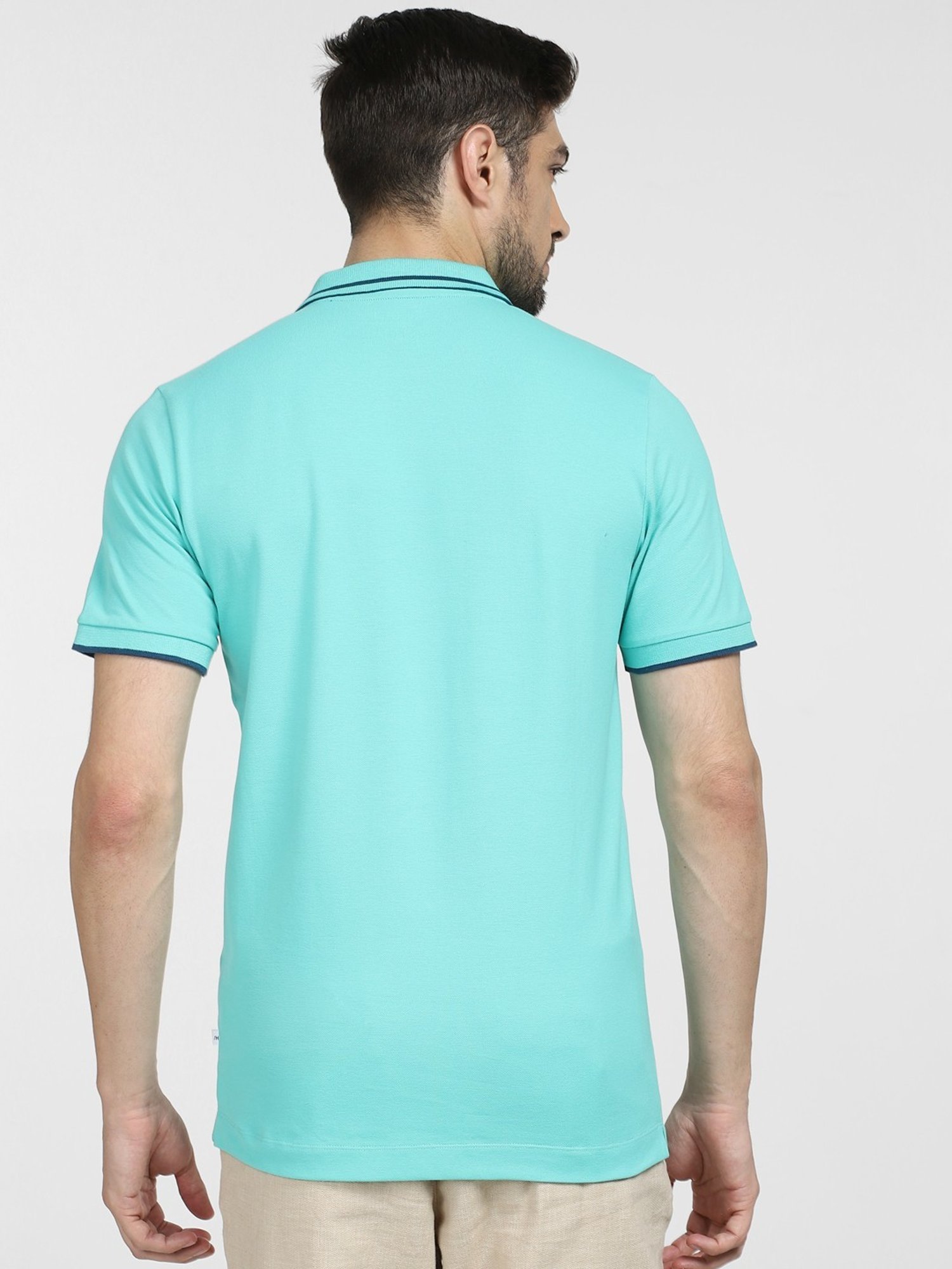 SELECTED HOMME Blue Cotton Slim Fit Polo T-Shirt