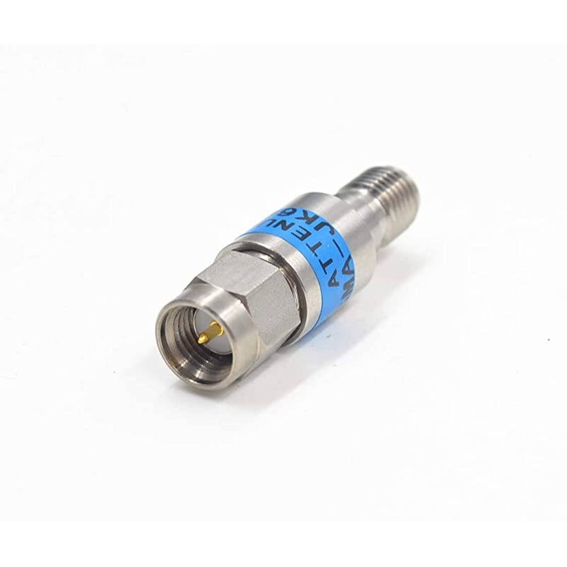 SMA Attenuator, 2W 2 Watts SMA Male to Female DC-6.0GHZ 50ohm Stainless Steel coaxial Power Reducer Blocker (2W, 20db)