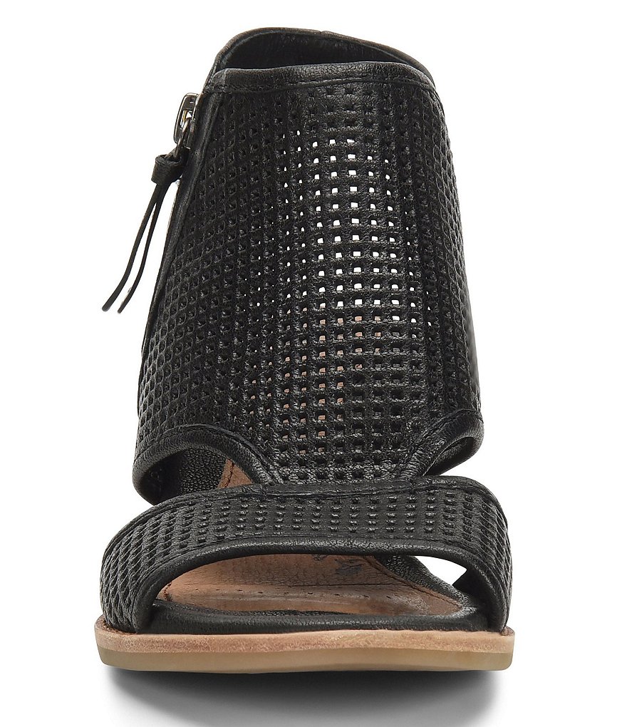 Sofft Sara Perforated Leather Stacked Heel Shooties