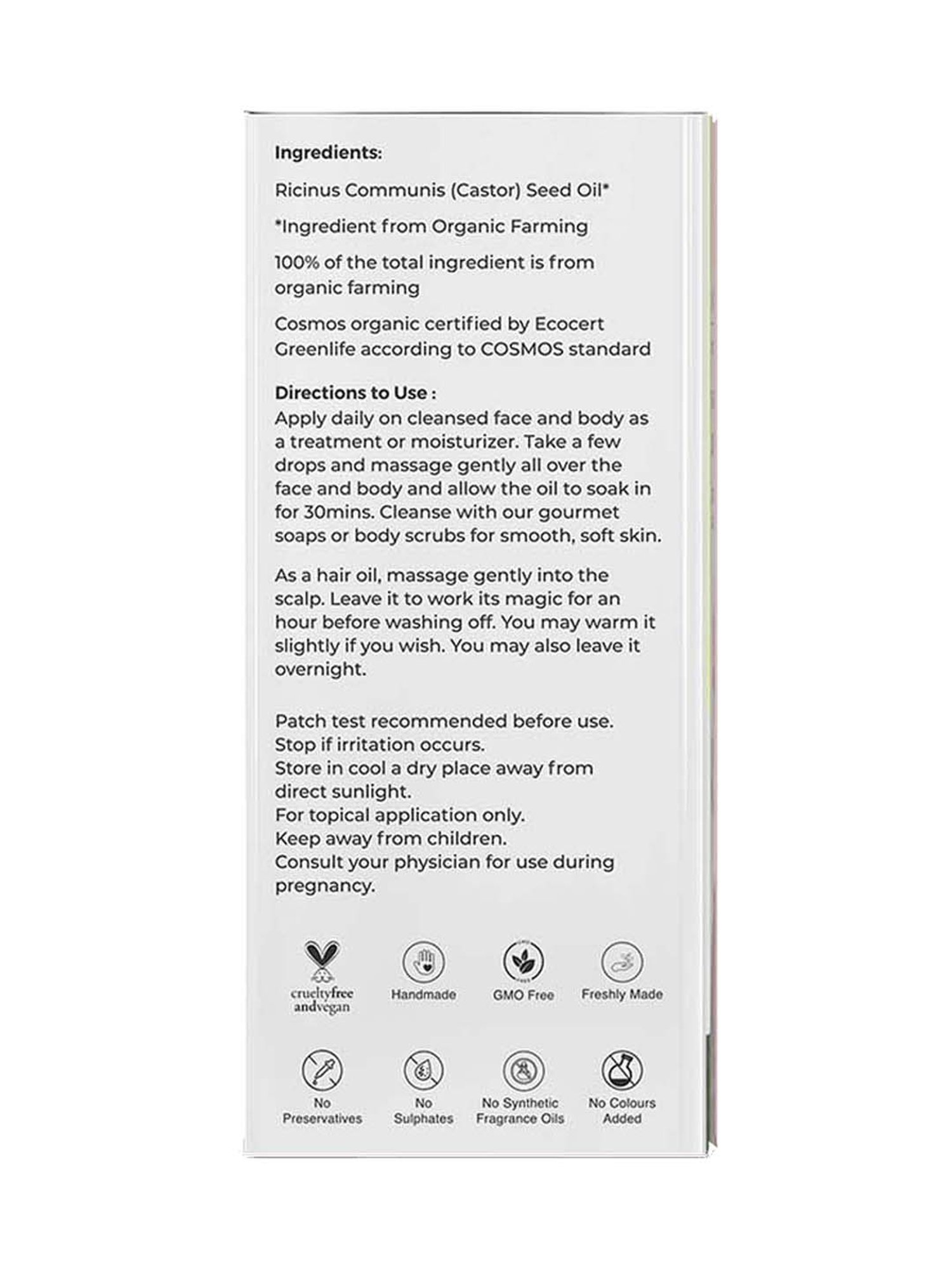 Juicy Chemistry Castor Cold Pressed Carrier Oil - 30 ml