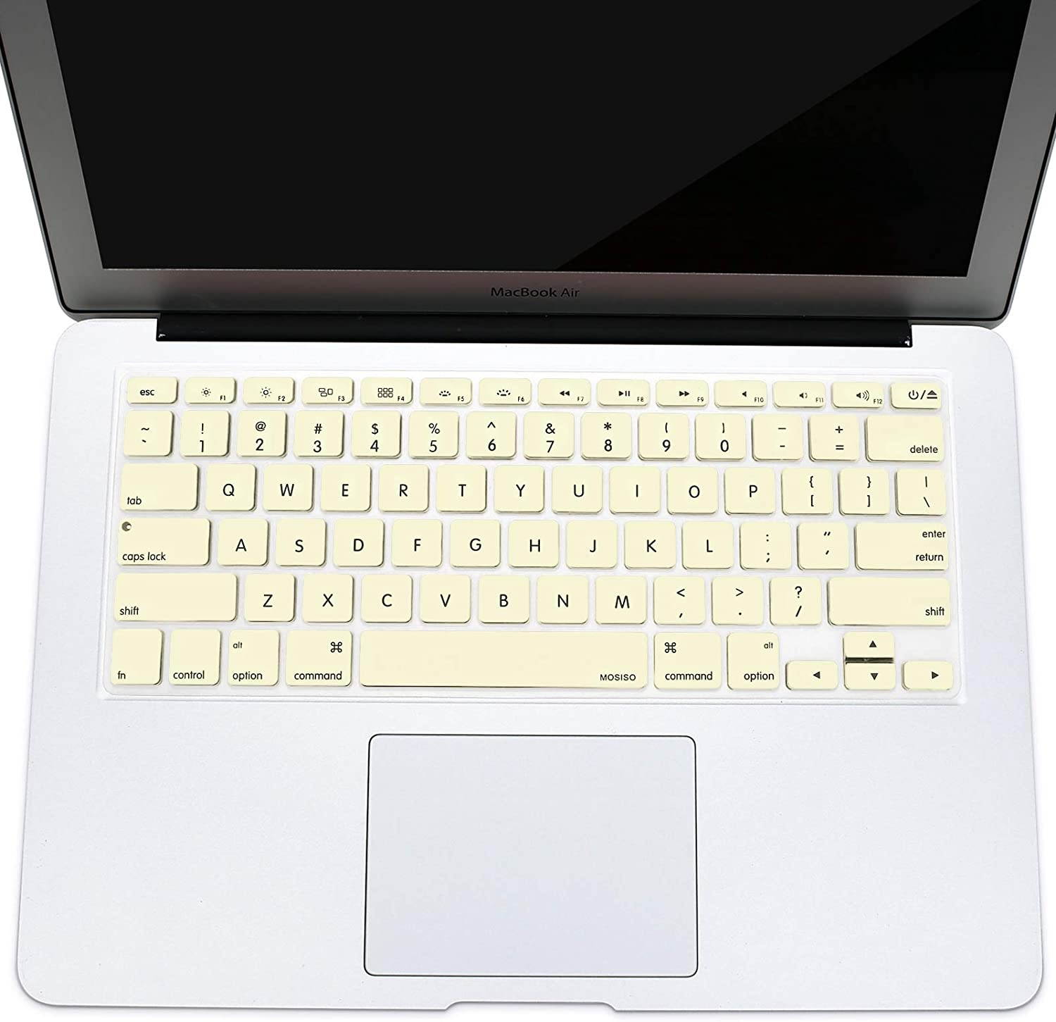 MOSISO Silicone Keyboard Cover Compatible with MacBook Pro 13/15 Inch (with/Without Retina Display, 2015 or Older Version),Older MacBook Air 13 Inch (A1466 / A1369, Release 2010-2017), Cream Yellow