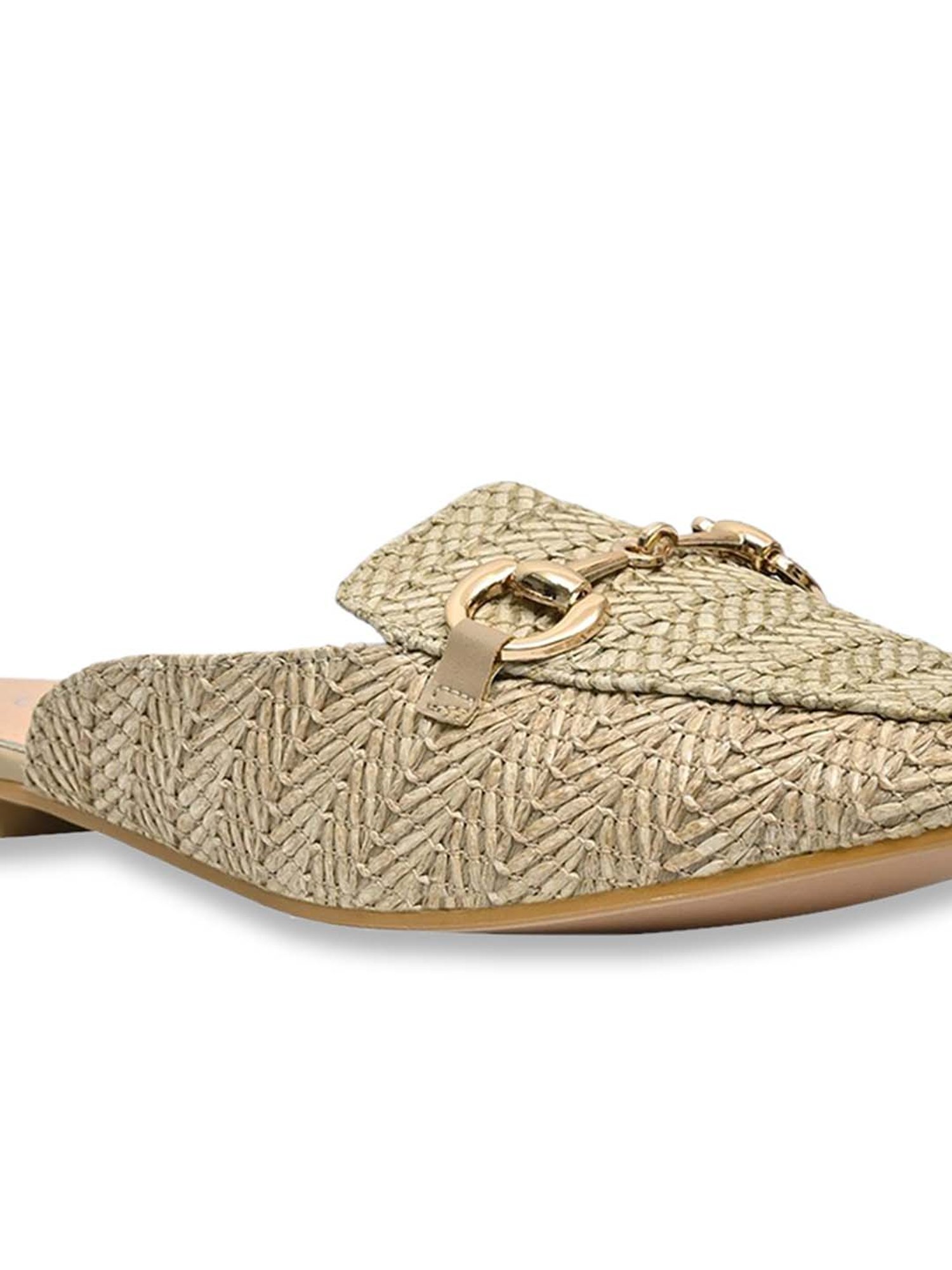 Jove Women's Beige Mule Shoes