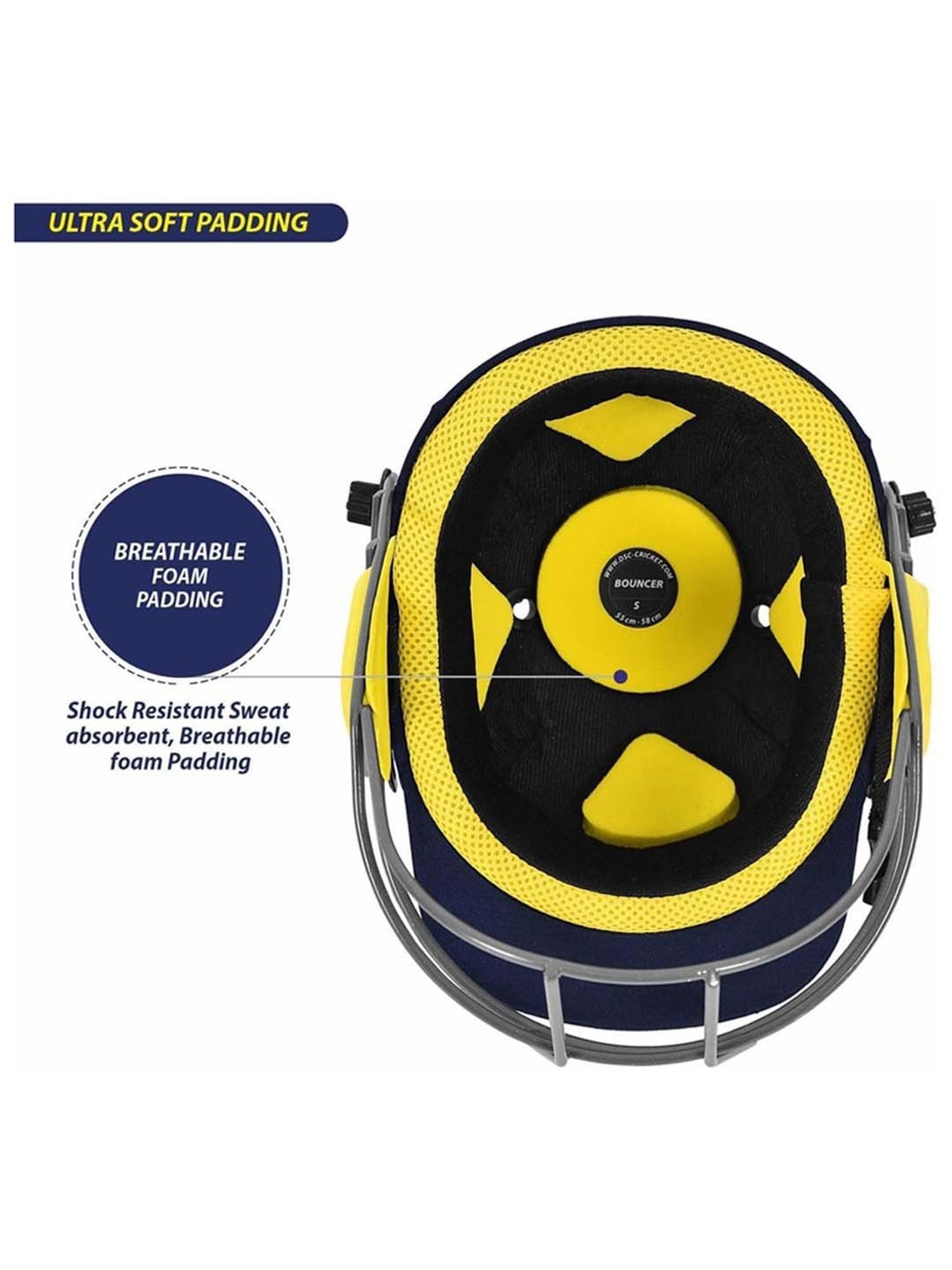 DSC BOUNCER Cricket Helmet for Men & Boys Adjustable Steel Grill Size - XL