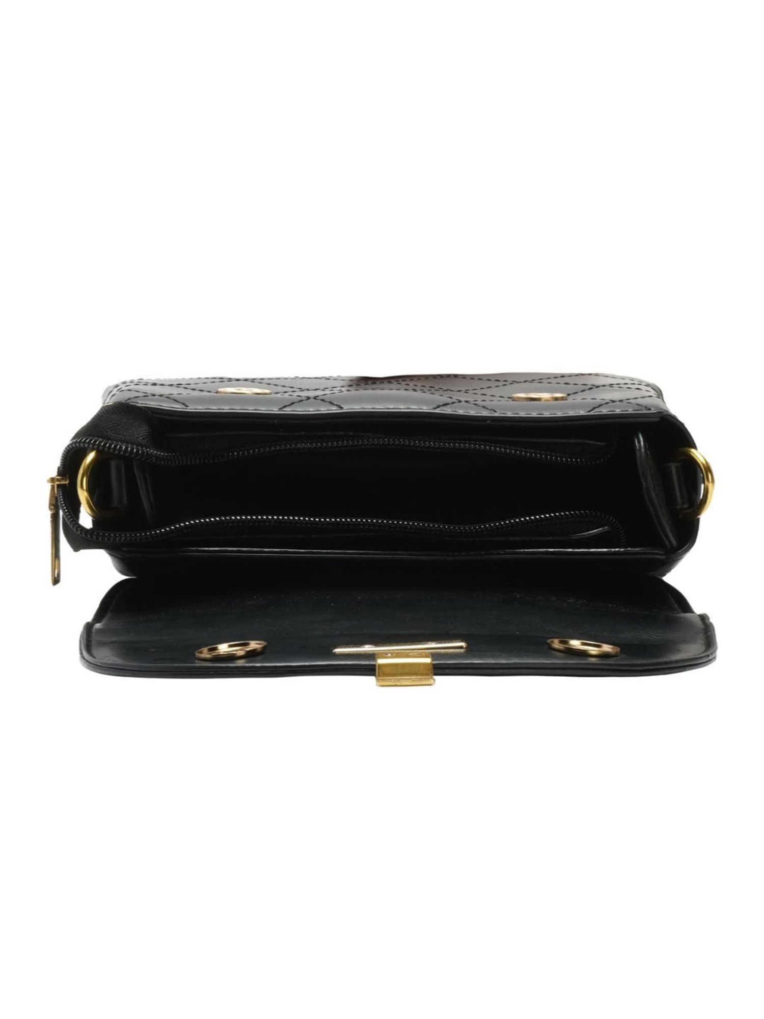 Luvoksi Black Quilted Medium Cross Body Bag