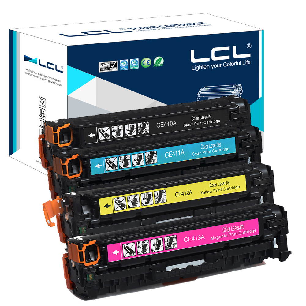 LCL Compatible for  HP 305A CE410A CE411A CE412A CE413A(4-Pack Black Cyan Magenta Yellow) Toner Cartridge Compatible for HP Laserjet Enterprise 300 color M351