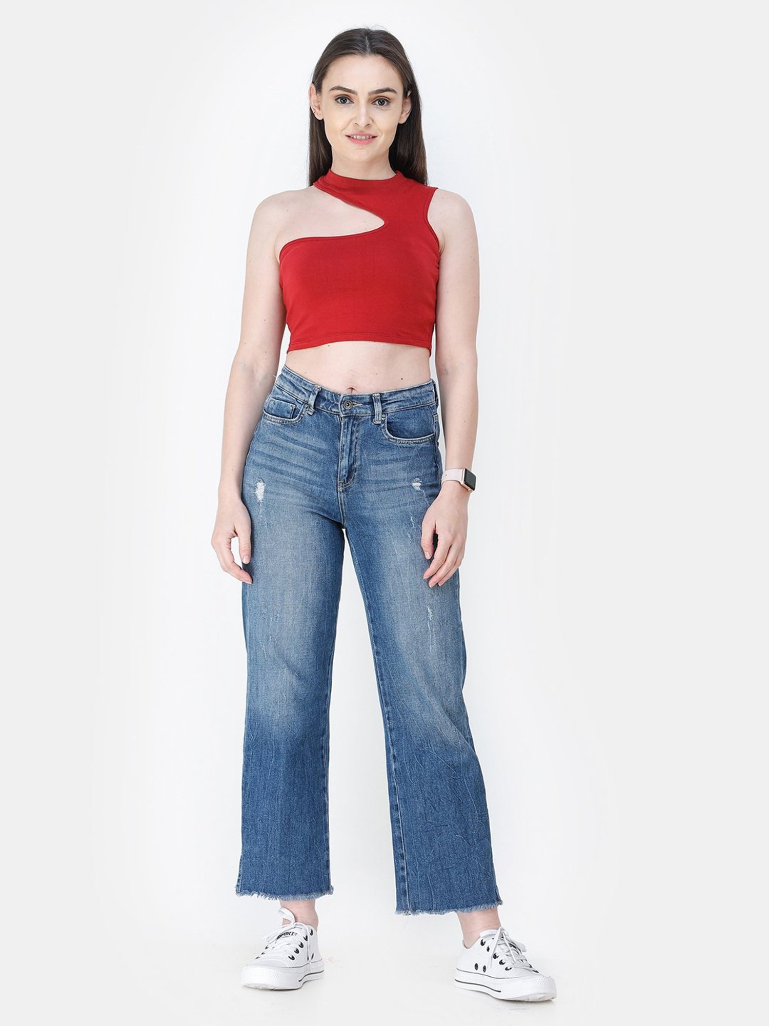 Cation Maroon Crop Top
