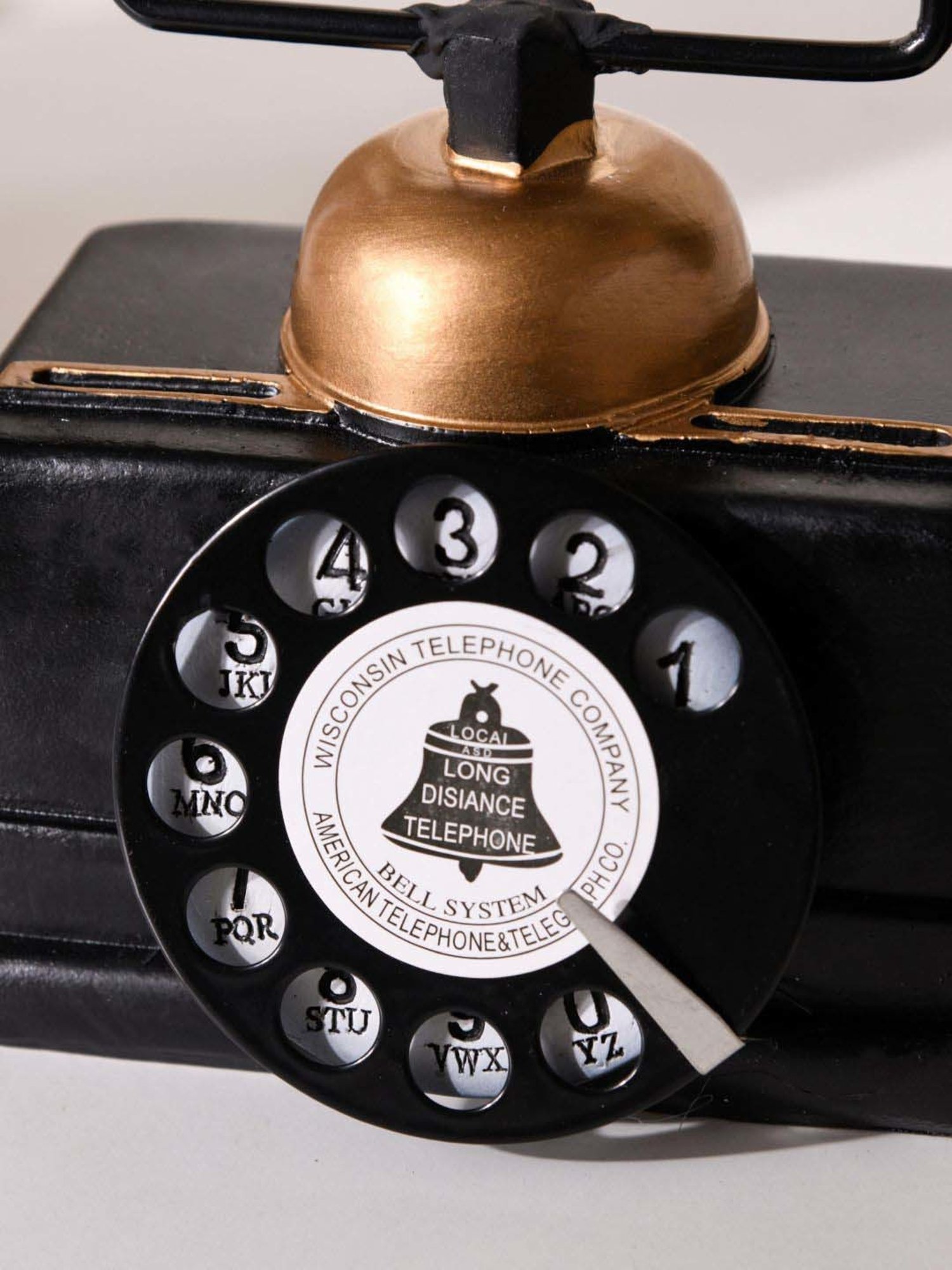 Nestasia Vintage Premium Quality Black & Golden Resin Made Telephone Decor Piece For Gifting