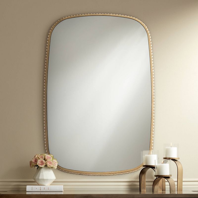 Noble Park Torren Gold 25 1/2" x 37 1/2" Rounded Corner Wall Mirror