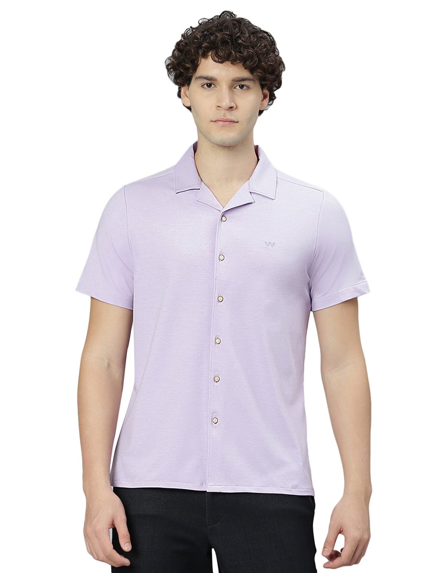 Slowave Light Purple Regular Fit Shirt