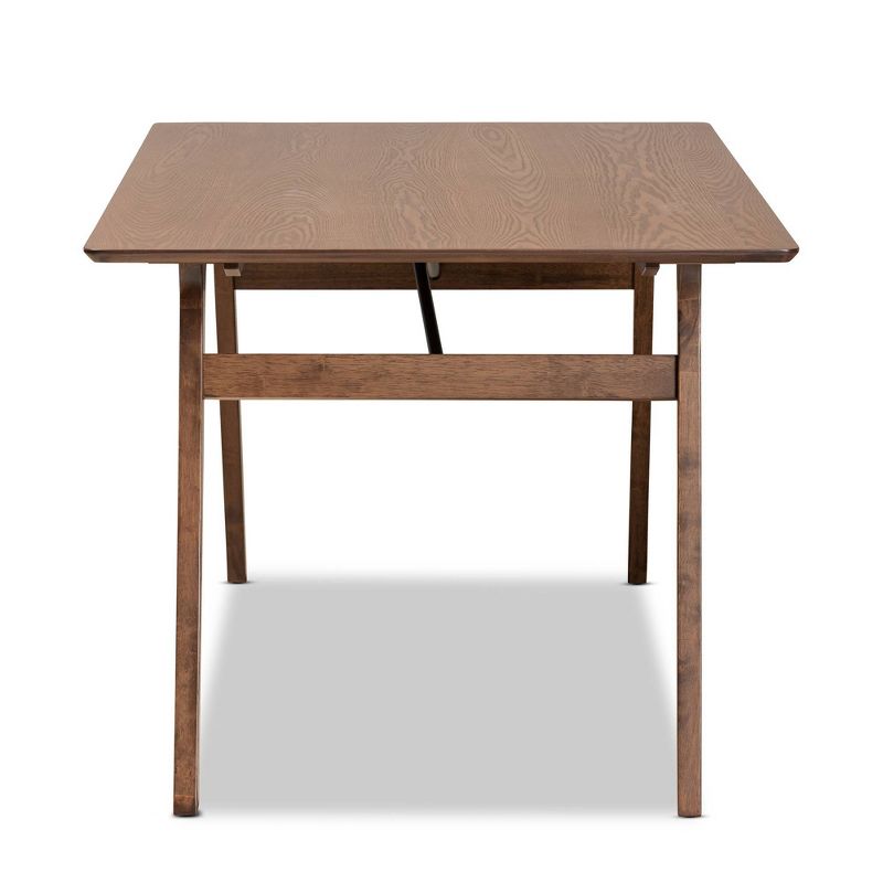 Saxton Wood Dining Table Walnut Brown/Black - Baxton Studio