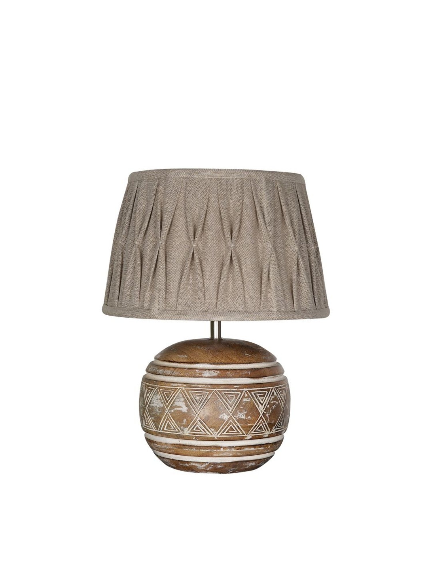 Kapoor Lamp Shades Distress White & Beige Wood Caelan Table Lamp