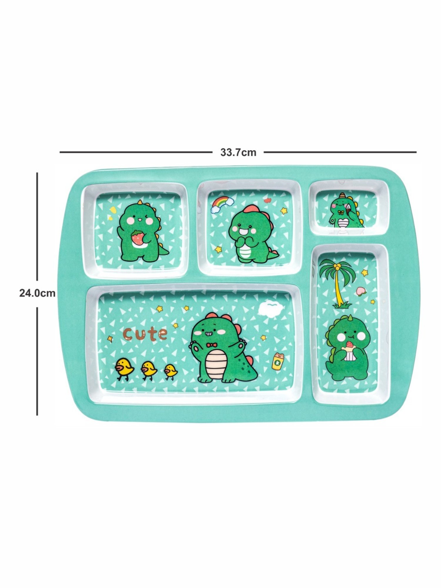Stehlen Multicolor Melamine Kids Partition Plate - Set of 5
