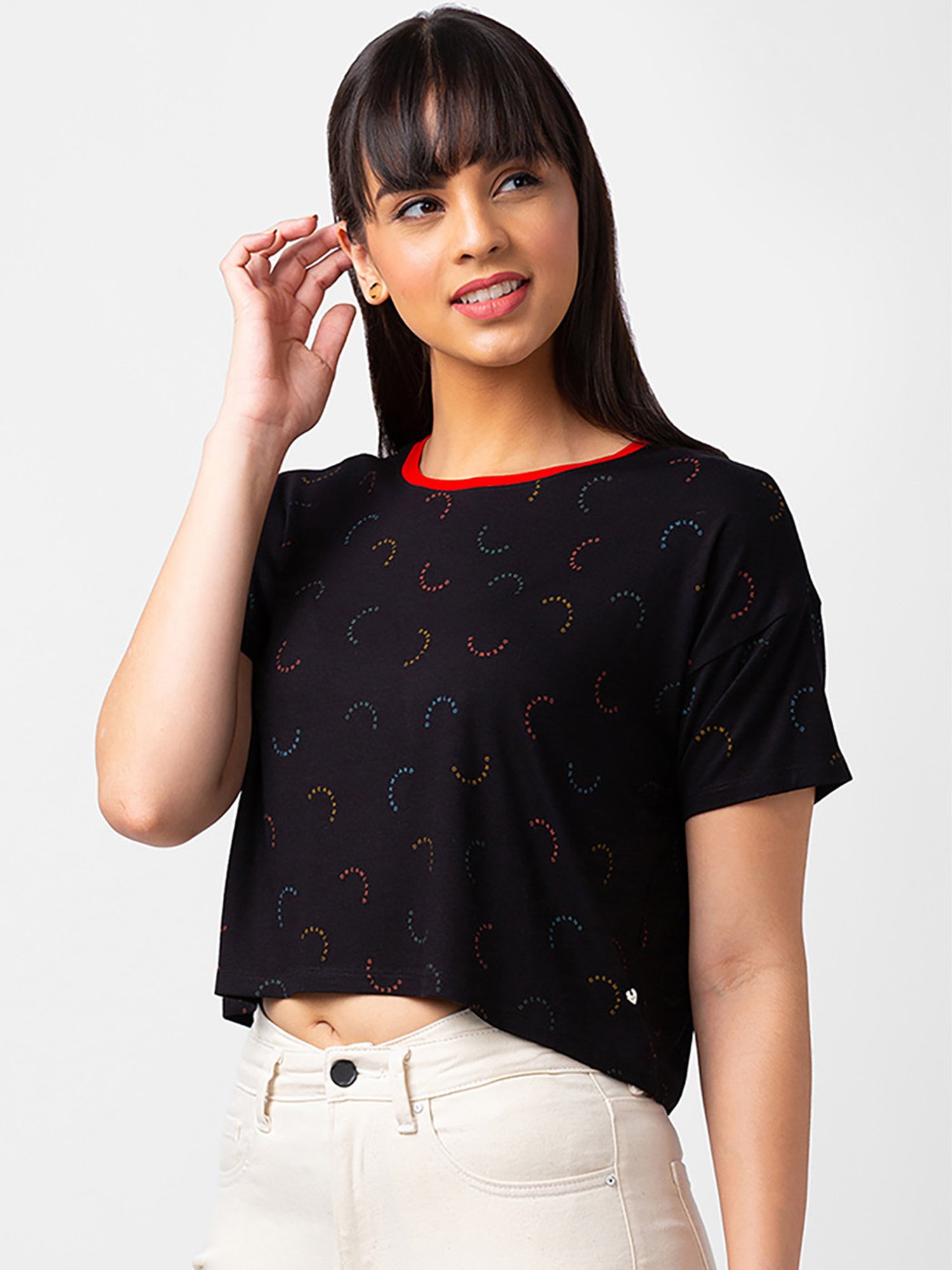 Spykar Black Printed Top