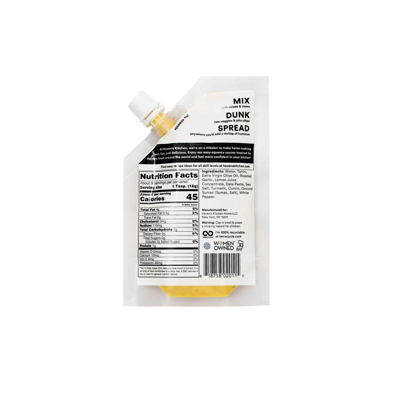 Haven's Kitchen Golden Turmeric Tahini Sauce, Marinade & Dressing - 5oz