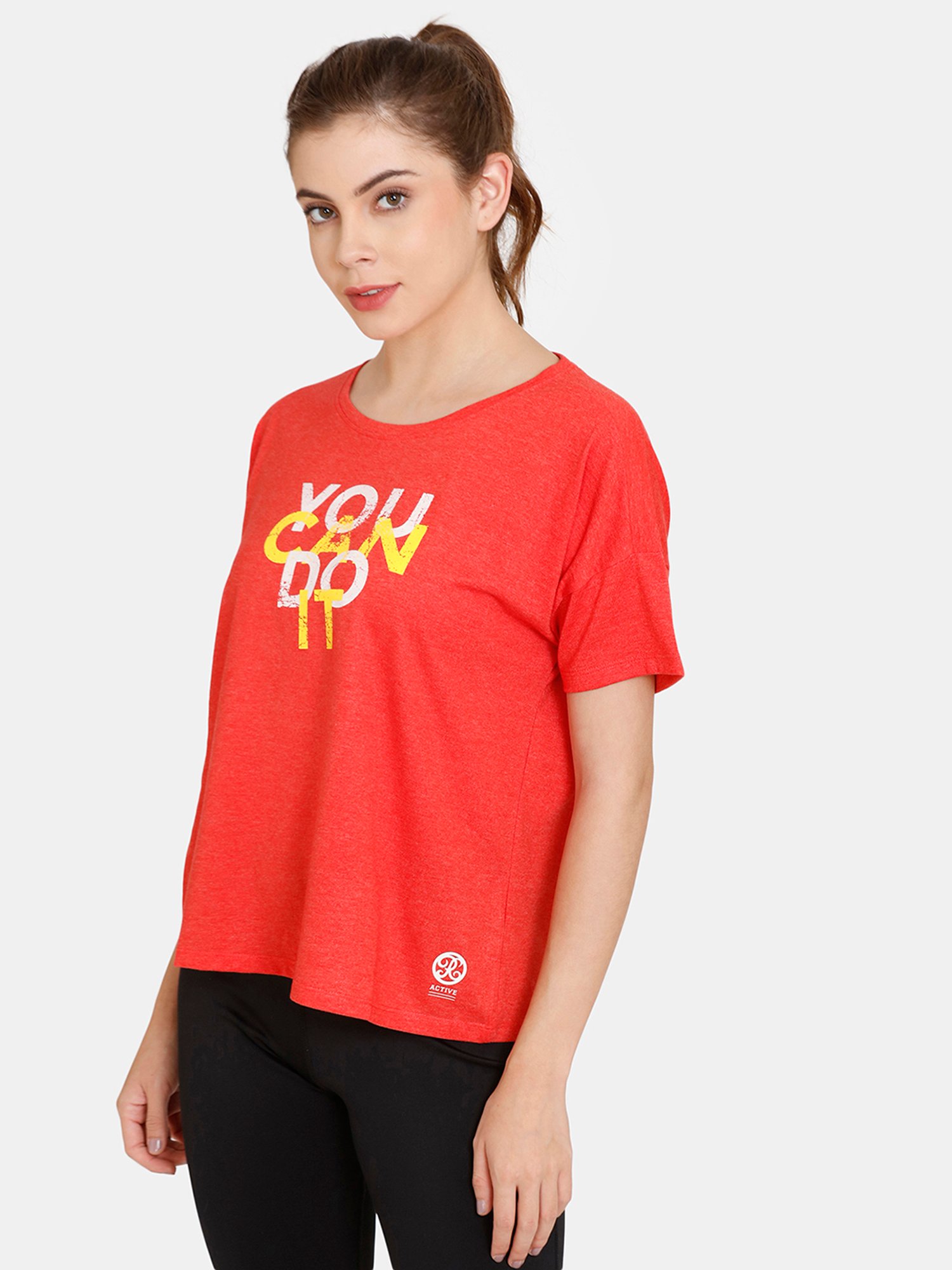 Rosaline by Zivame Red Printed T-Shirt