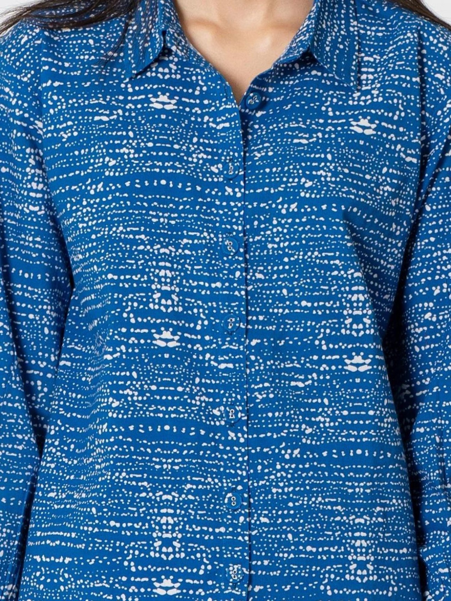 Kameez by Pooja Dotted Blue Capsule 24 Cotton Shirt and Shorts Co-ord Set