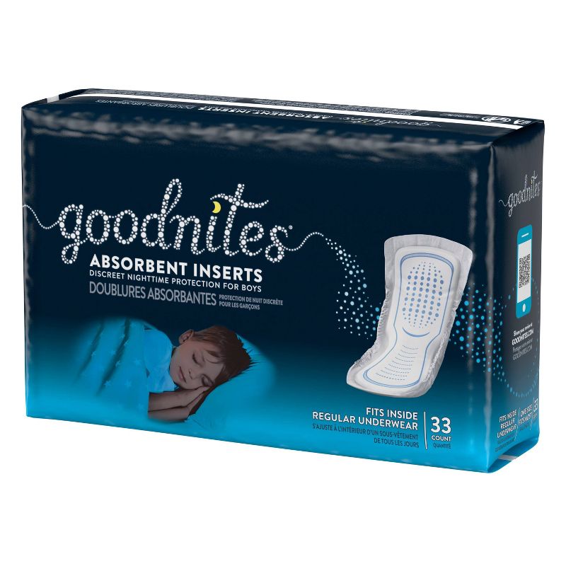 Goodnites Absorbent Bedwetting Underwear Inserts for Boys,  One Size (33ct)