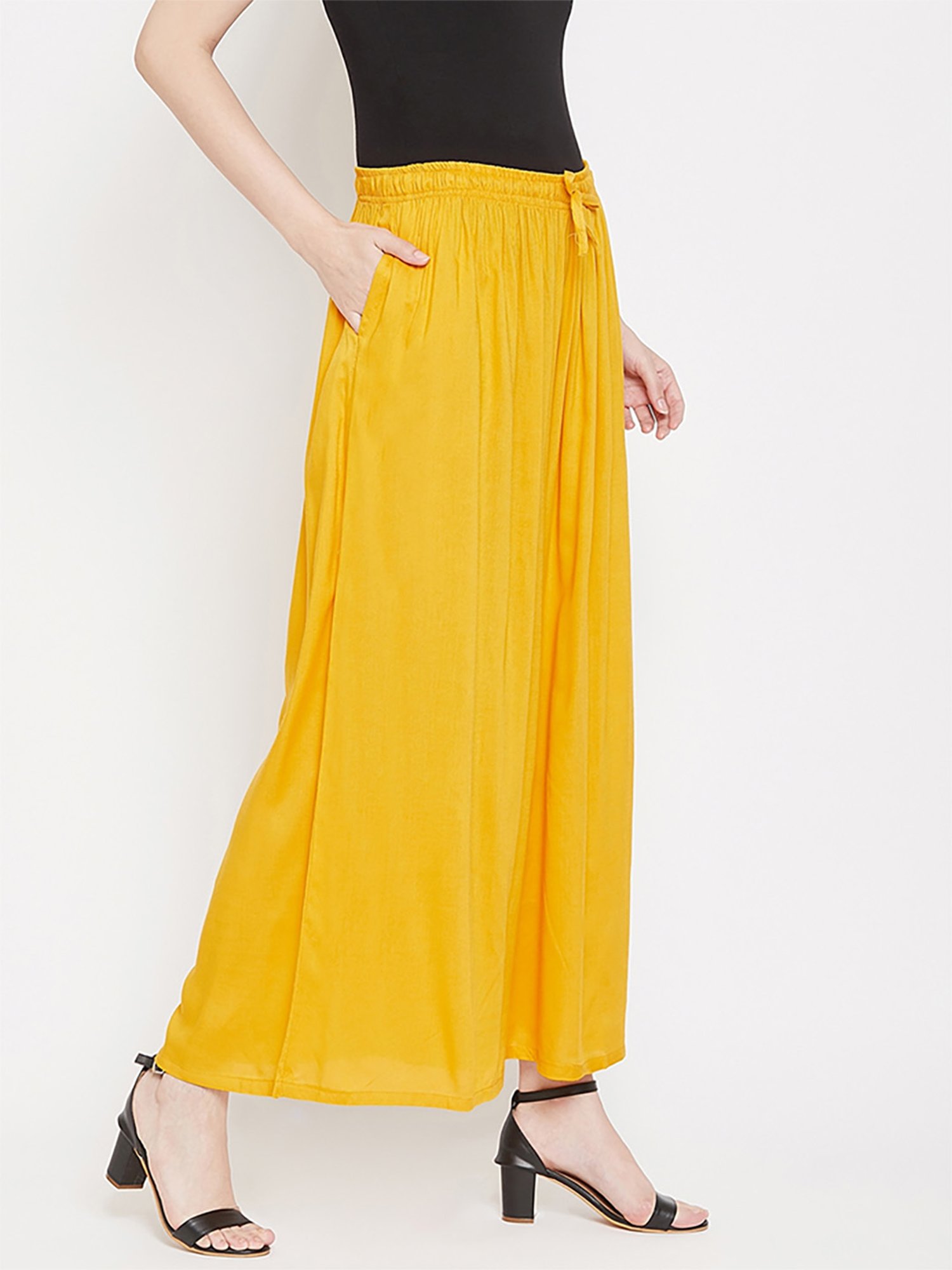 Castle Mustard Regular Fit Palazzos