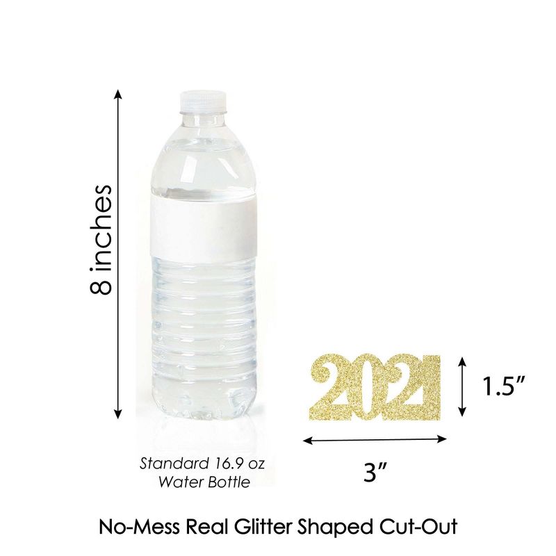 Big Dot of Happiness Gold Glitter 2021 Party Straws - No-Mess Real Gold Glitter Cut-Out Numbers & Decorative Graduation Paper Straws - Set of 24