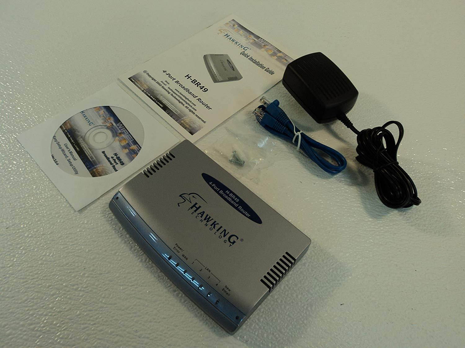 Hawking Technology 4 Port Broadband Router EtherSwitch Gray H-BR49