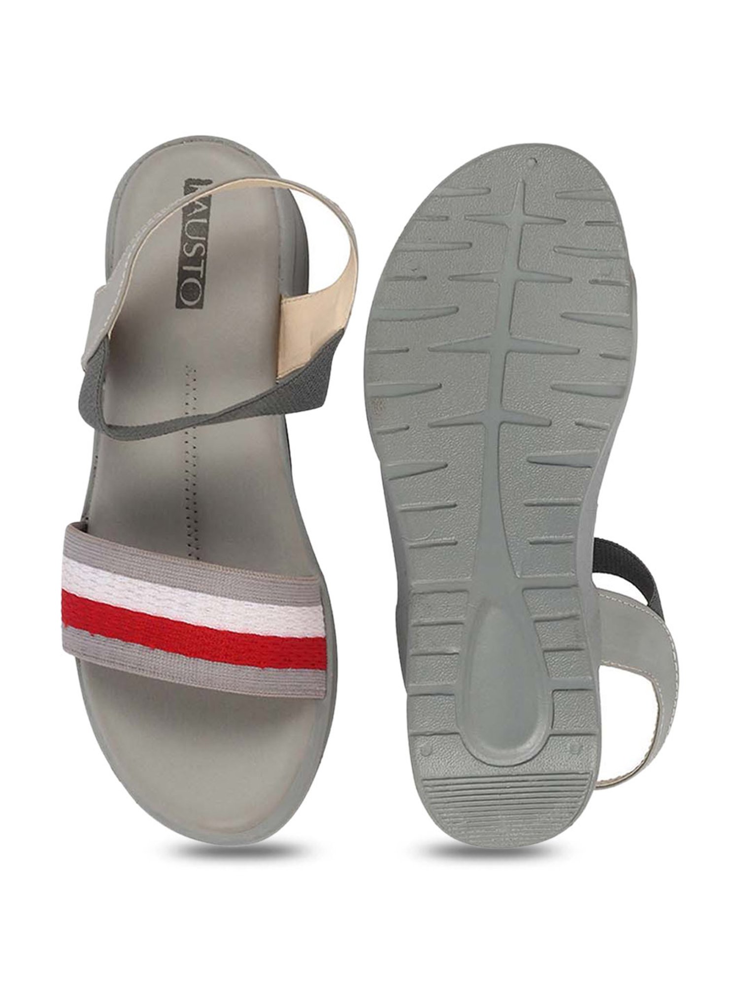 Fausto Women's Grey Ankle Strap Wedges