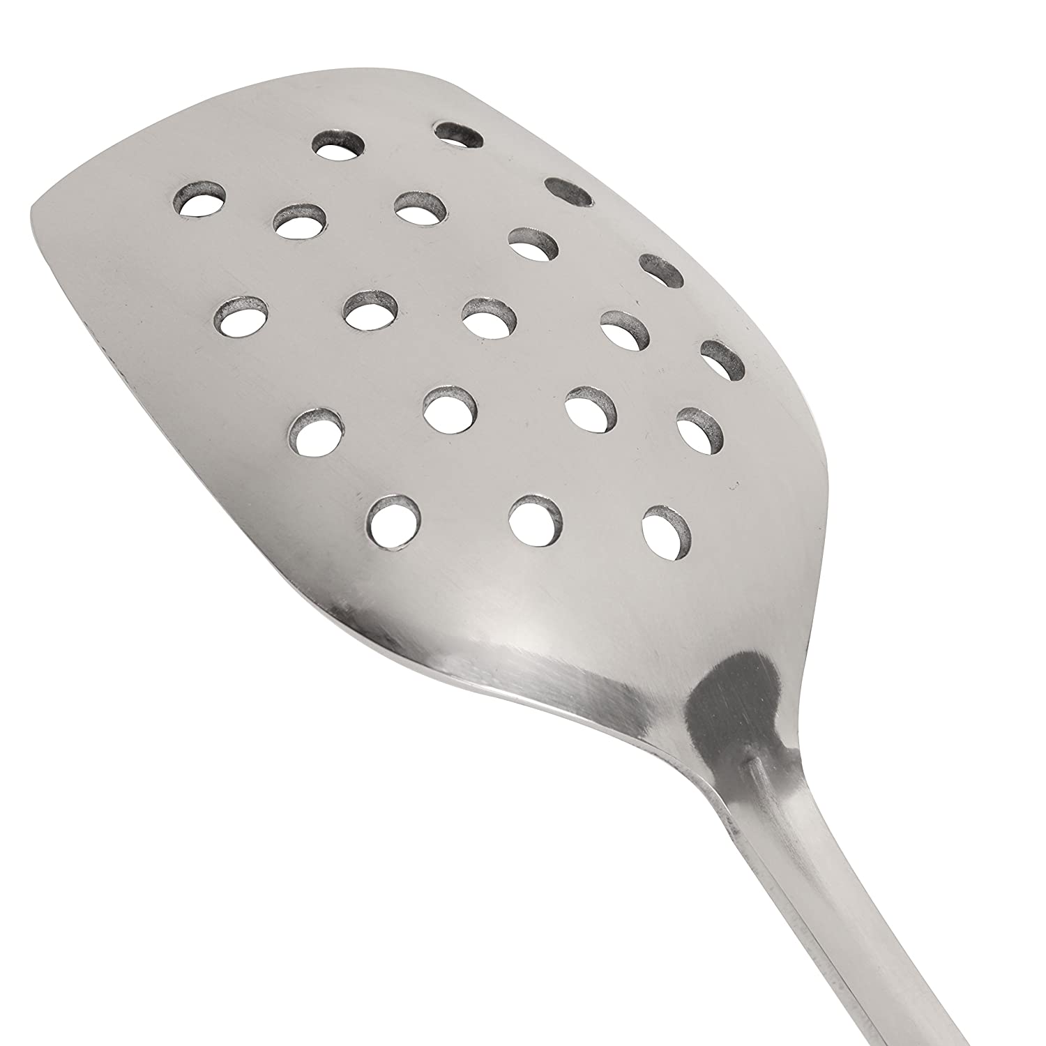 Lindys Perforated Stir Stainless Steel Spoon, 12 inches long, Silver