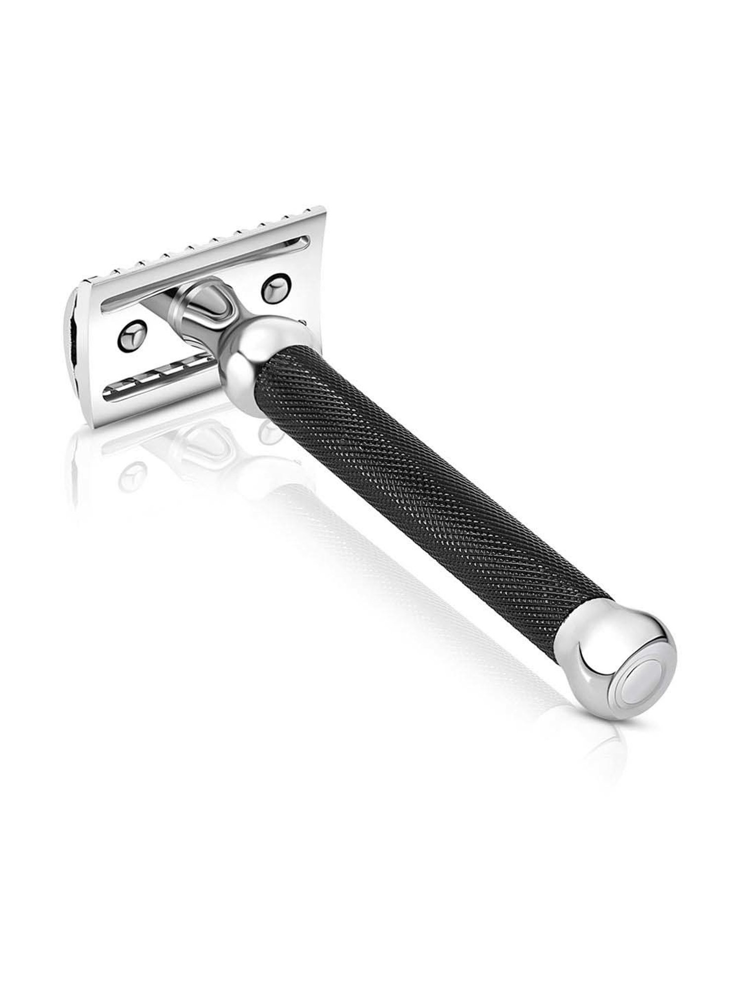 Pink Woolf Open Comb Double Edge Safety Razor Black OC70