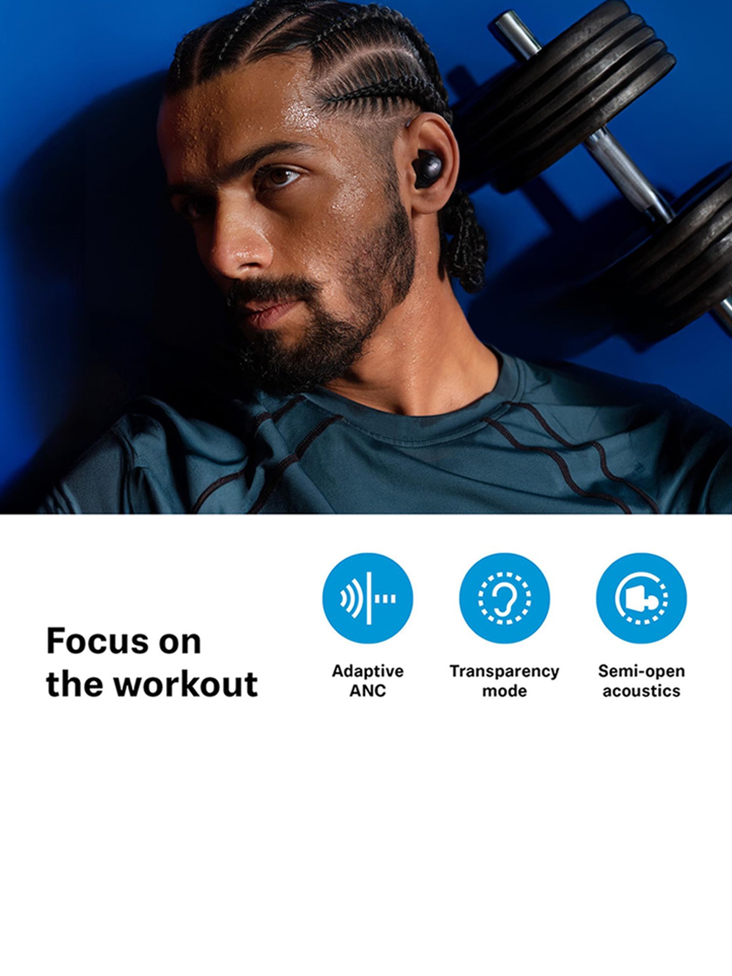 Sennheiser Momentum Sport In Ear Bluetooth Earbuds with Noise Cancellation (TWS, Black)