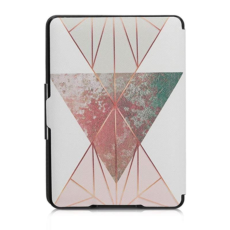 Case Compatible with  Kindle Paperwhite - Case e-Reader Cover - Butterfly Leaves Green/White