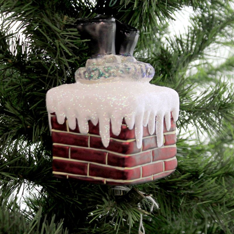 Holiday Ornament Santa In Chimney Clip Clip On Christmas Claus  -  Tree Ornaments